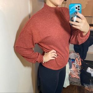 Puffsleeve mockneck sweater